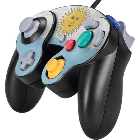 Argentina Flag Distressed Nintendo GameCube Controller Skin